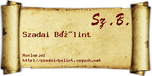 Szadai Bálint névjegykártya